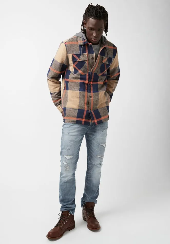 Men Jiref Beige Mens Jacket Tannin Buffalo David Bitton Jackets
