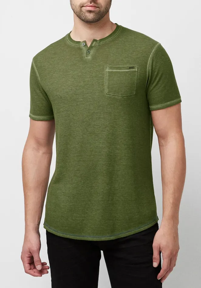 Men Kadya Waffle Knit Army Green TShirt Army Green Buffalo David Bitton Tops and Tees Men Kadya Waffle Knit Army Green TShirt Army Green Buffalo David Bitton Tops and Tees