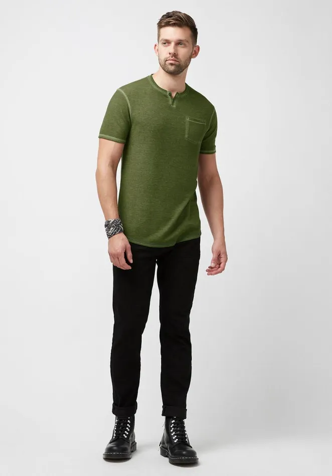 Men Kadya Waffle Knit Army Green TShirt Army Green Buffalo David Bitton Tops and Tees