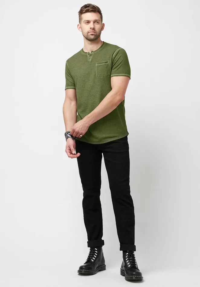 Men Kadya Waffle Knit Army Green TShirt Army Green Buffalo David Bitton Tops and Tees