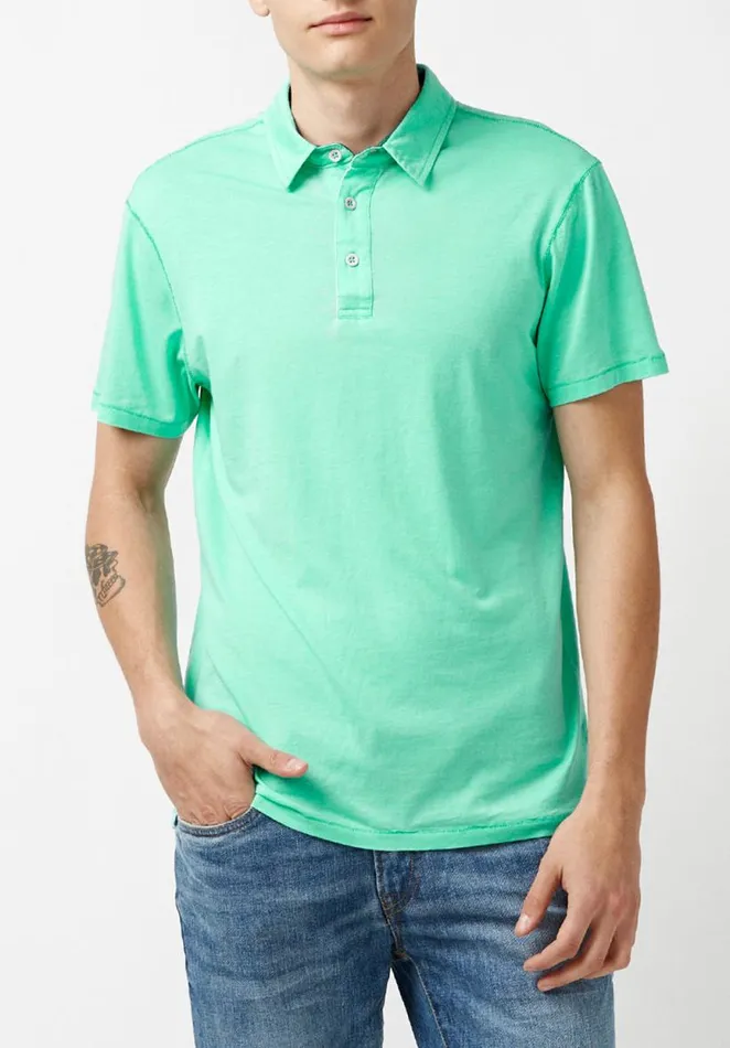 Men Kumok Burnout Polo Shirt Cockatoo Buffalo David Bitton Tops and Tees