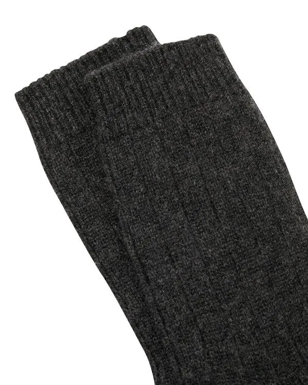 Men Men039s Rib Cashmere House SocksIn Dark Charcoal Grey Dark Charcoal Grey NPeal Socks