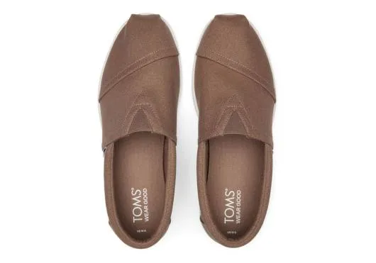 Men MenAlp Fwd Taupe Recycled Cotton Canvas Taupe Grey TOMS Slip Ons