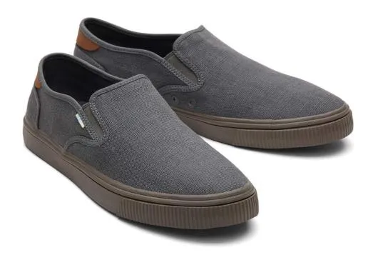 Men MenBaja Graphite Heritage Canvas Slip On Sneaker Smoky Graphite TOMS Exclusives