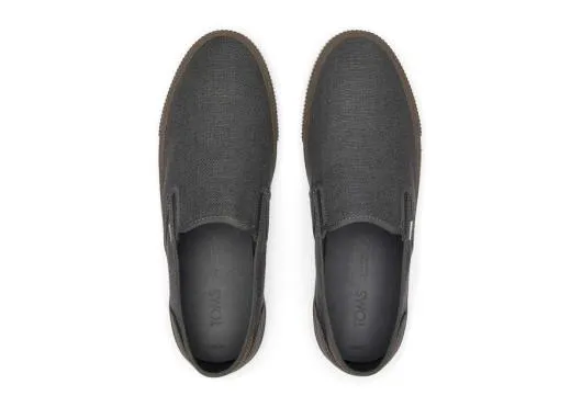 Men MenBaja Graphite Heritage Canvas Slip On Sneaker Smoky Graphite TOMS Exclusives
