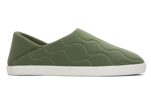 Men MenEzra Green Quilted Cotton Convertible Slipper Bronze Green TOMS Slippers Men MenEzra Green Quilted Cotton Convertible Slipper Bronze Green TOMS Slippers