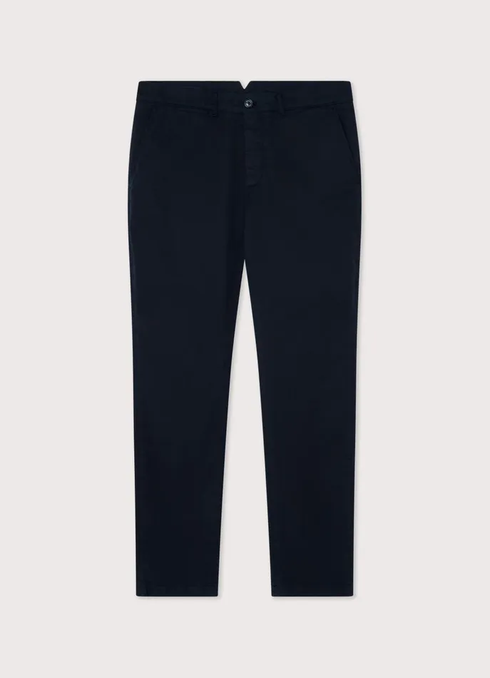 Men Pants Faonnable Regular Fit Twill Chinos Marine Blue