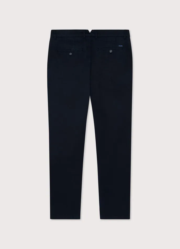 Men Pants Faonnable Regular Fit Twill Chinos Marine Blue