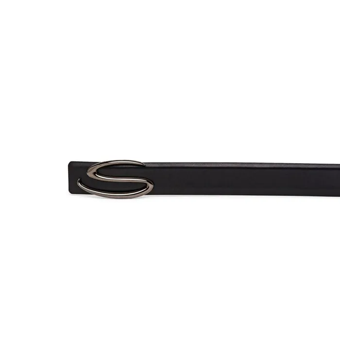 Men Polished Blue Leather S Buckle Belt Santoni Belts