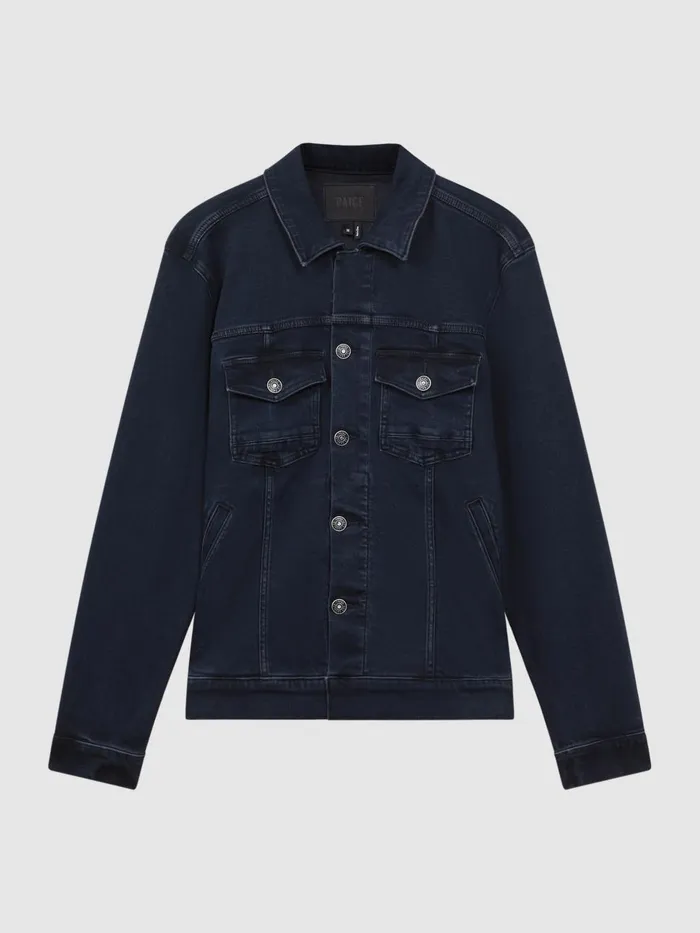 Men Reiss Outerwear and Coats Denim Button Through Jacket Forrester Blue