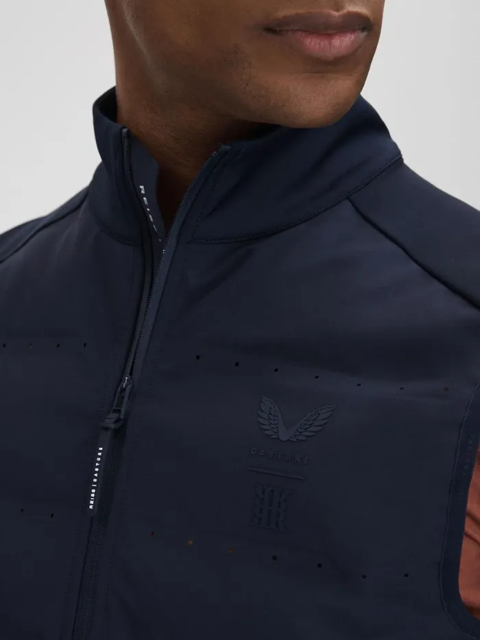 Men Reiss Outerwear and Coats Easton Castore Water Repellent Hybrid Quilted Gilet Midnight Navy