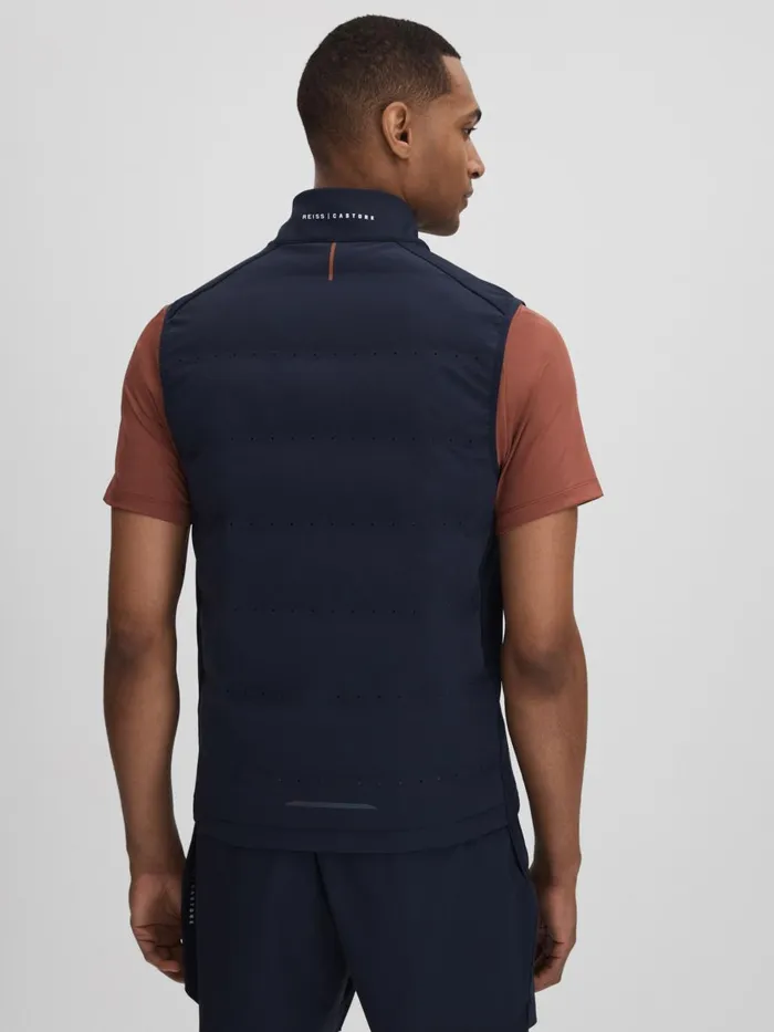 Men Reiss Outerwear and Coats Easton Castore Water Repellent Hybrid Quilted Gilet Midnight Navy