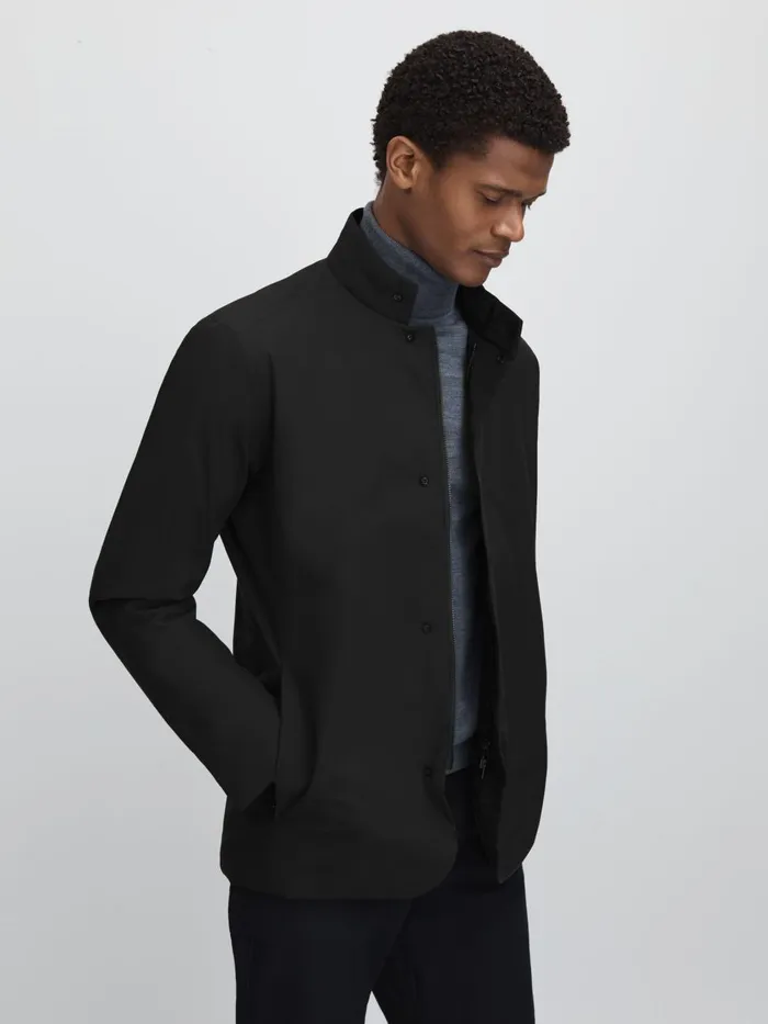 Men Reiss Outerwear and Coats Edition Waterproof Jacket Black
