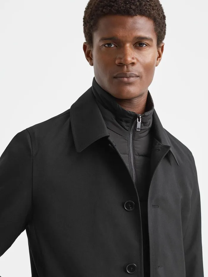 Men Reiss Outerwear and Coats Perrin Jacket With Removable FunnelNeck Insert Black