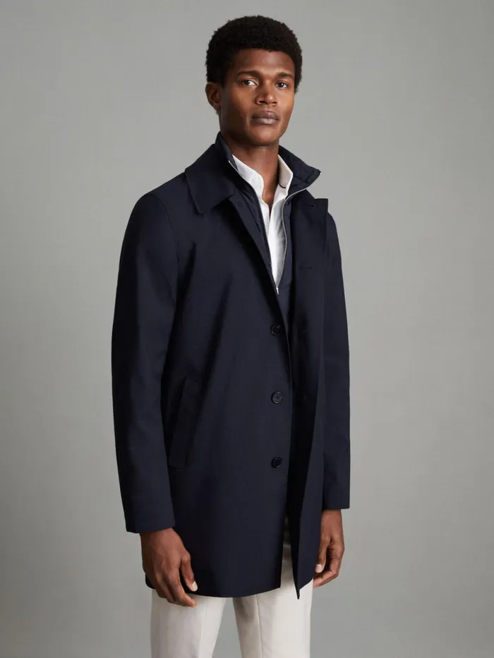 Men Reiss Outerwear and Coats Perrin Jacket With Removable FunnelNeck Insert Navy Men Reiss Outerwear and Coats Perrin Jacket With Removable FunnelNeck Insert Navy
