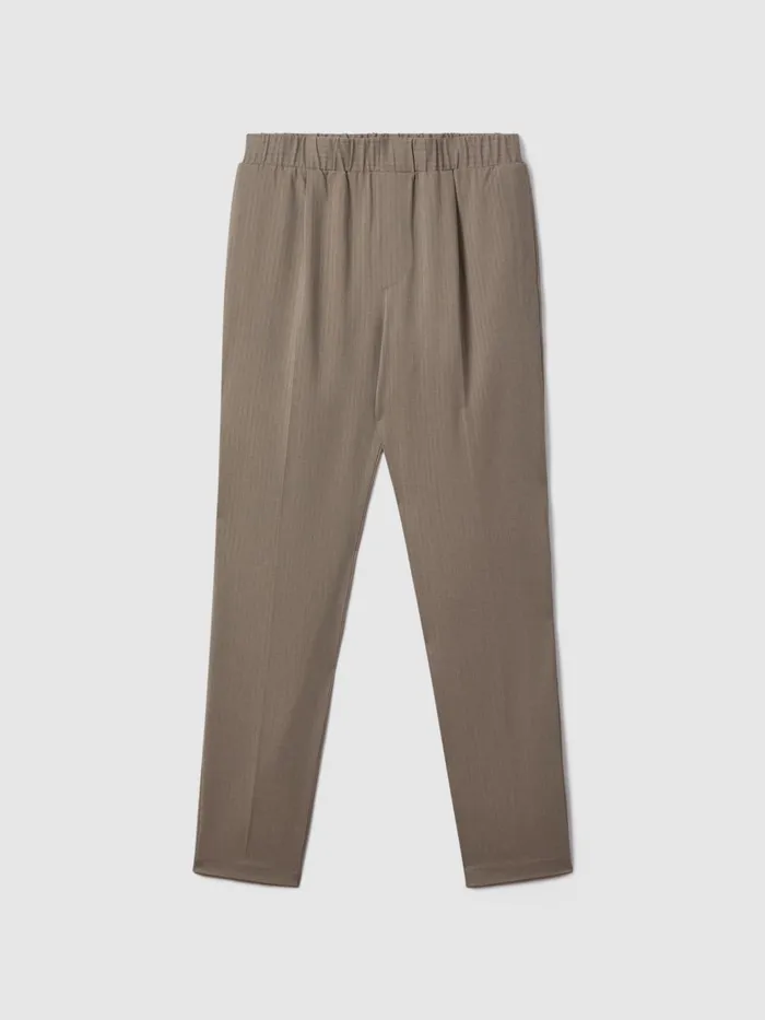 Men Reiss Pants Drawstring Herringbone Trousers Sea Fossil