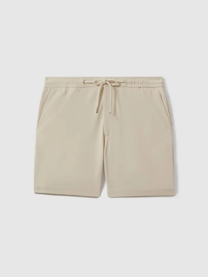 Men Reiss Shorts Newmark Textured Drawstring Shorts Stone