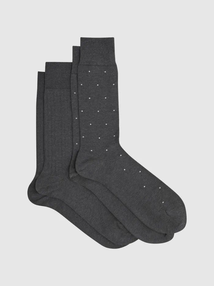Men Reiss Socks and Underwear Graham 2 Pack Of Socks Charcoal