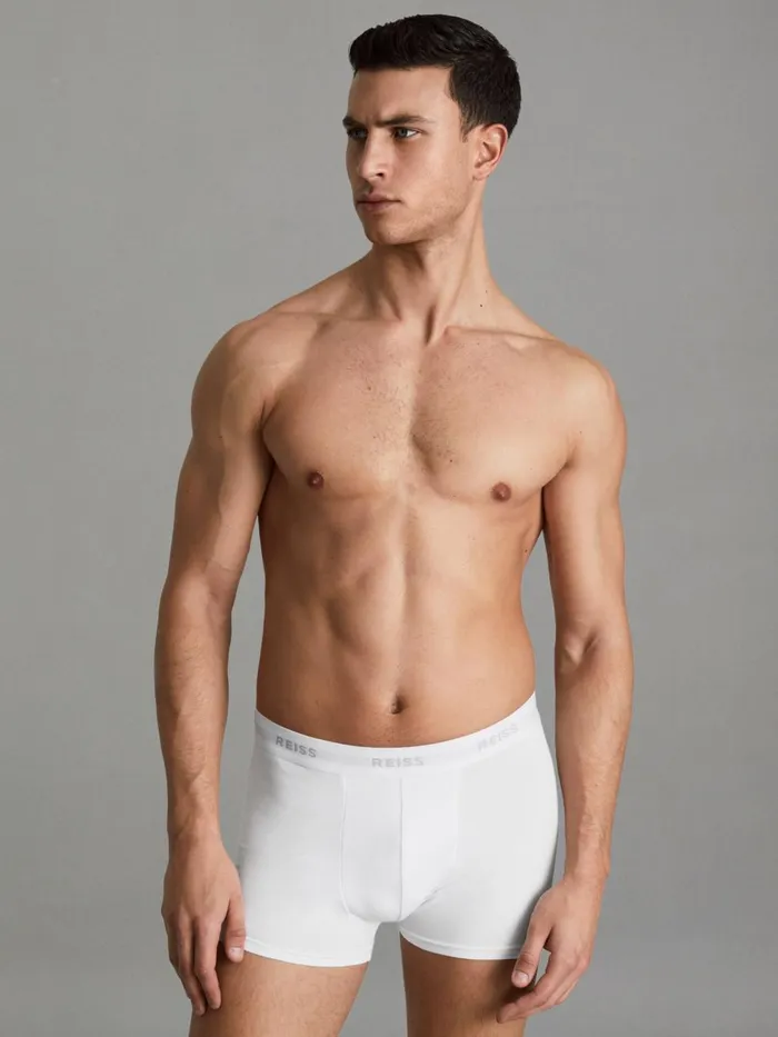 Men Reiss Socks and Underwear Heller Three Pack Of Cotton Blend Boxers White