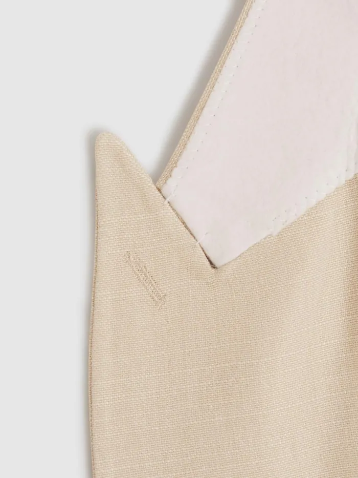 Men Reiss Suits and Tailoring Gatsby Slim Fit Textured Single Breasted Blazer Ivory