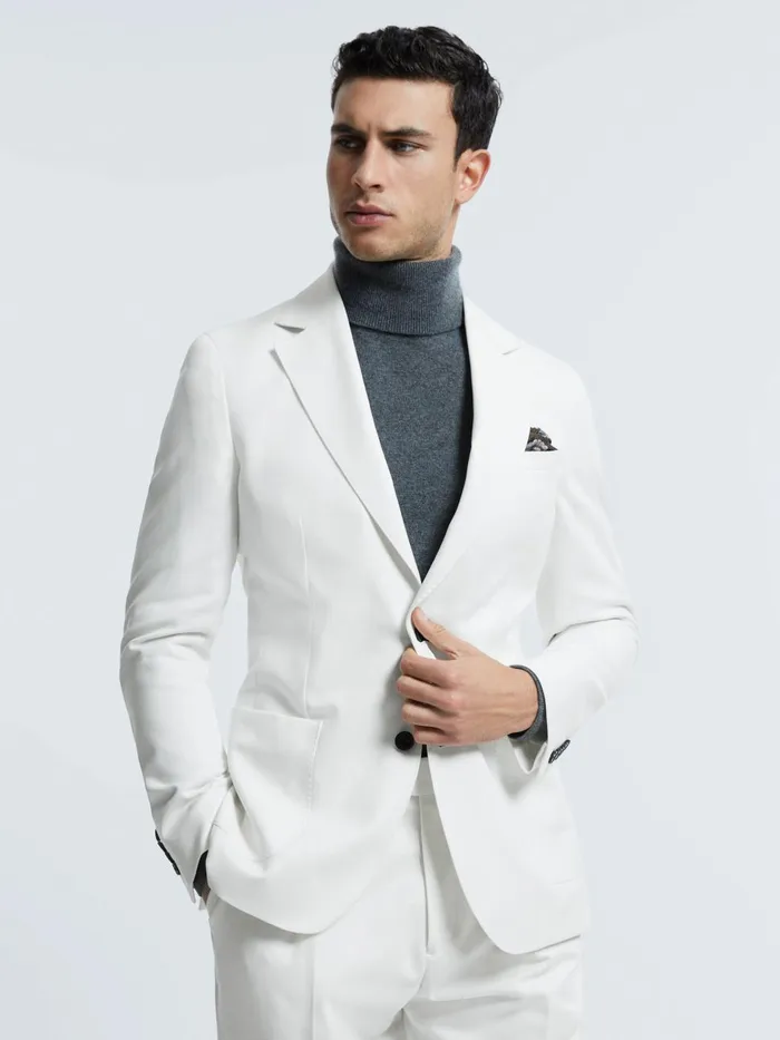 Men Reiss Suits and Tailoring Sea Island Cotton Slim Fit Single Breasted Blazer White Men Reiss Suits and Tailoring Sea Island Cotton Slim Fit Single Breasted Blazer White