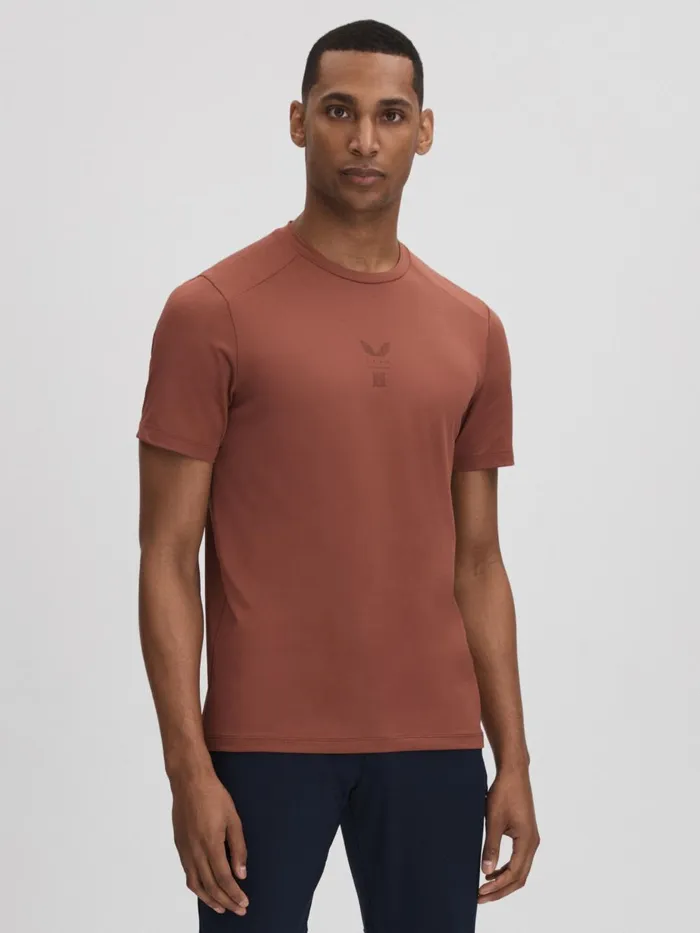 Men Reiss Sweats Hoodies and Joggers Jax Castore Performance Crew Neck TShirt Rust Men Reiss Sweats Hoodies and Joggers Jax Castore Performance Crew Neck TShirt Rust