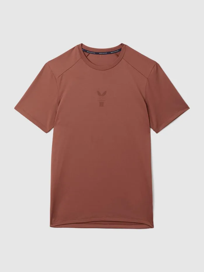 Men Reiss Sweats Hoodies and Joggers Jax Castore Performance Crew Neck TShirt Rust