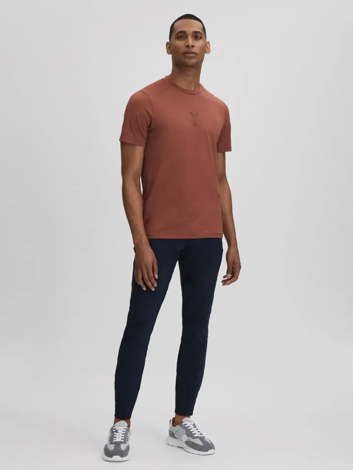 Men Reiss Sweats Hoodies and Joggers Jax Castore Performance Crew Neck TShirt Rust