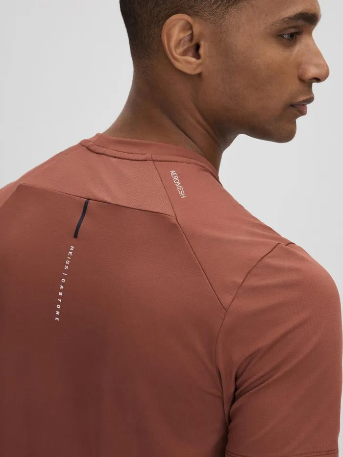Men Reiss Sweats Hoodies and Joggers Jax Castore Performance Crew Neck TShirt Rust