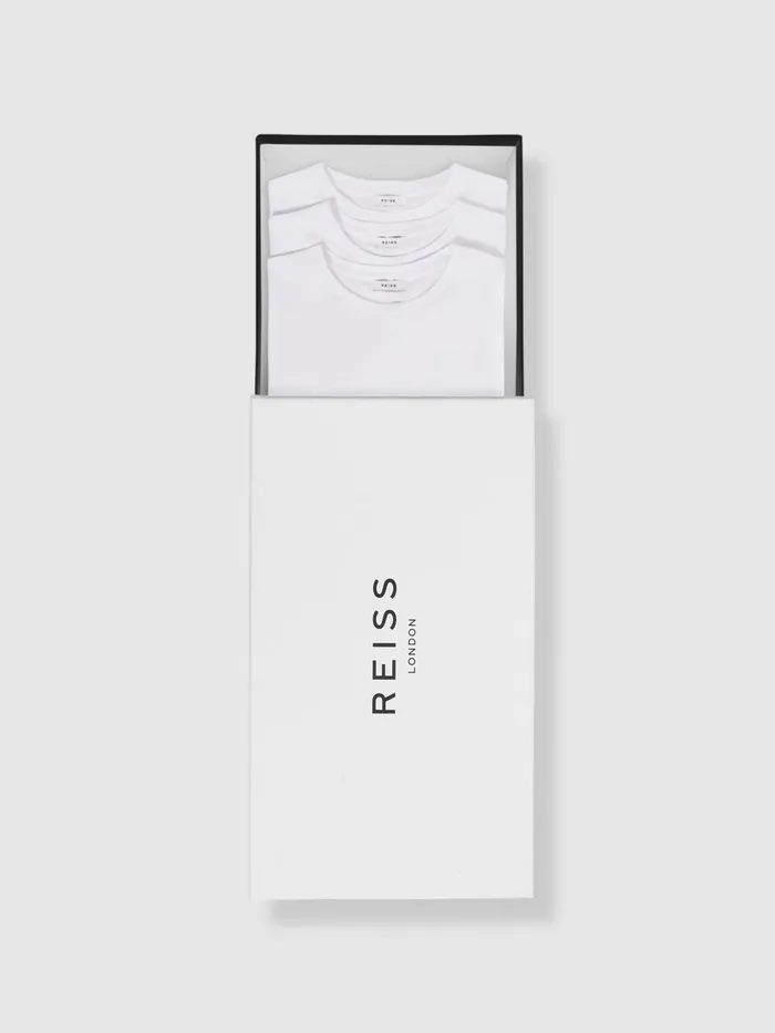 Men Reiss TShirts Bless Three Pack Of Crew Neck Tshirts White