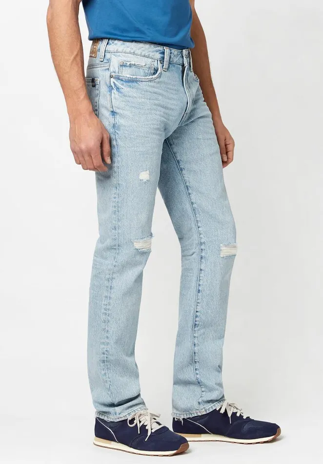 Men Relaxed Straight Driven Sanded Jeans Indigo Buffalo David Bitton Relaxed Straight Driven