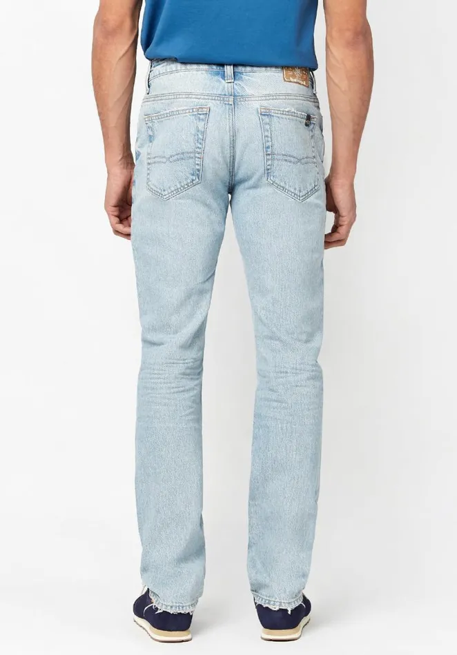 Men Relaxed Straight Driven Sanded Jeans Indigo Buffalo David Bitton Relaxed Straight Driven