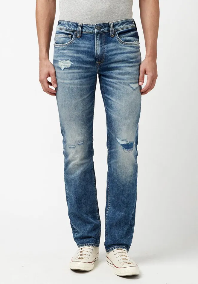 Men Repaired Straight Six Jeans Indigo Buffalo David Bitton Straight Six