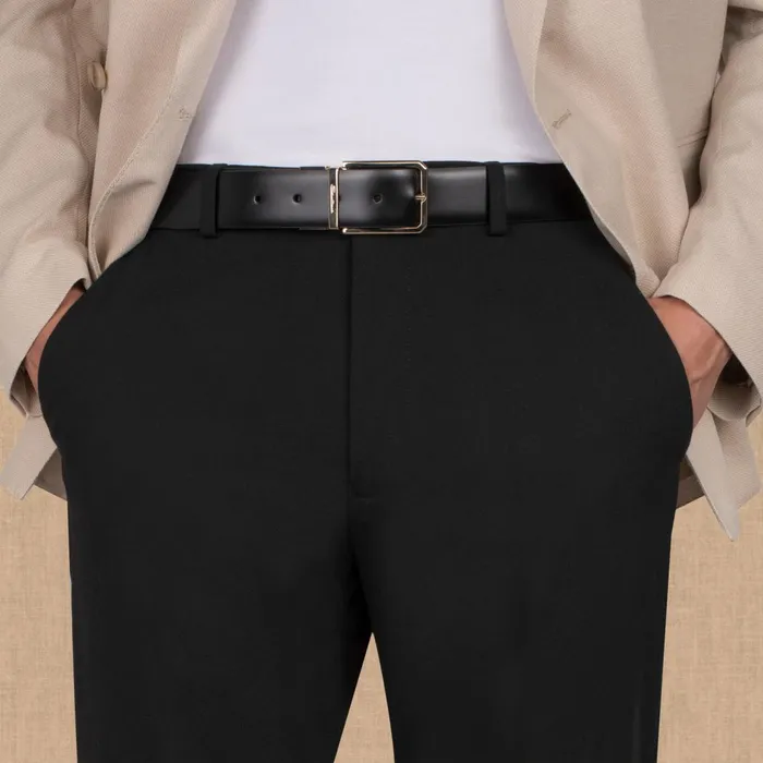 Men Reversible And Adjustable Smooth Black And Tumbled Brown Leather Belt Santoni Belts