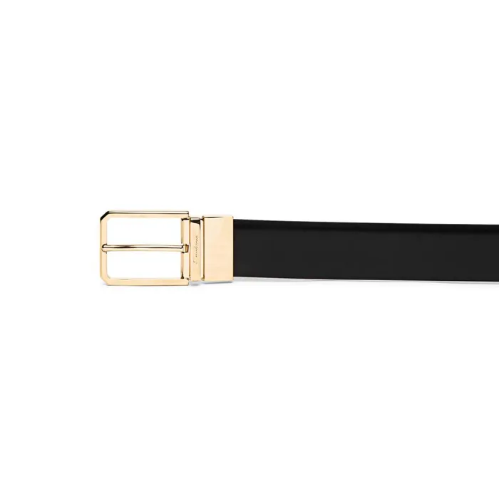 Men Reversible And Adjustable Smooth Black And Tumbled Brown Leather Belt Santoni Belts