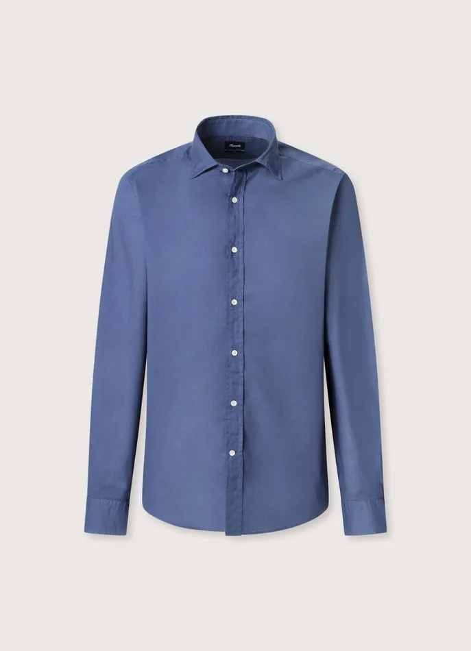 Men Shirts Faonnable Regular Fit Voile Shirt Pop Blue