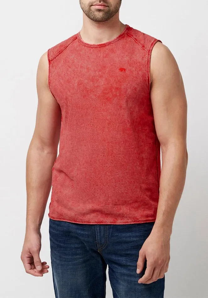 Men Sleeveless Karmola Optic Wash Tank Top Garnet Buffalo David Bitton Tops and Tees Men Sleeveless Karmola Optic Wash Tank Top Garnet Buffalo David Bitton Tops and Tees