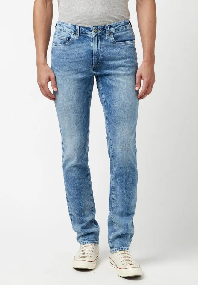 Men Slim Ash Veined and Worked Jeans Indigo Buffalo David Bitton Slim Ash