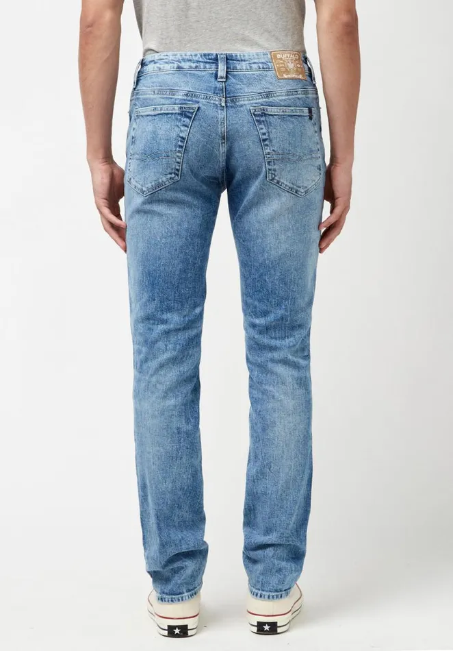 Men Slim Ash Veined and Worked Jeans Indigo Buffalo David Bitton Slim Ash