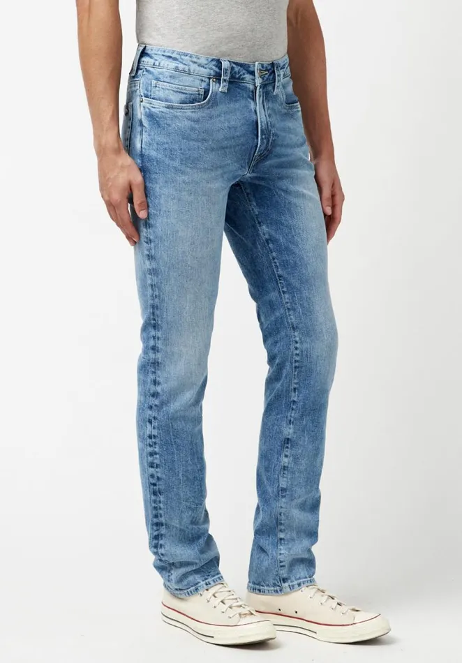 Men Slim Ash Veined and Worked Jeans Indigo Buffalo David Bitton Slim Ash