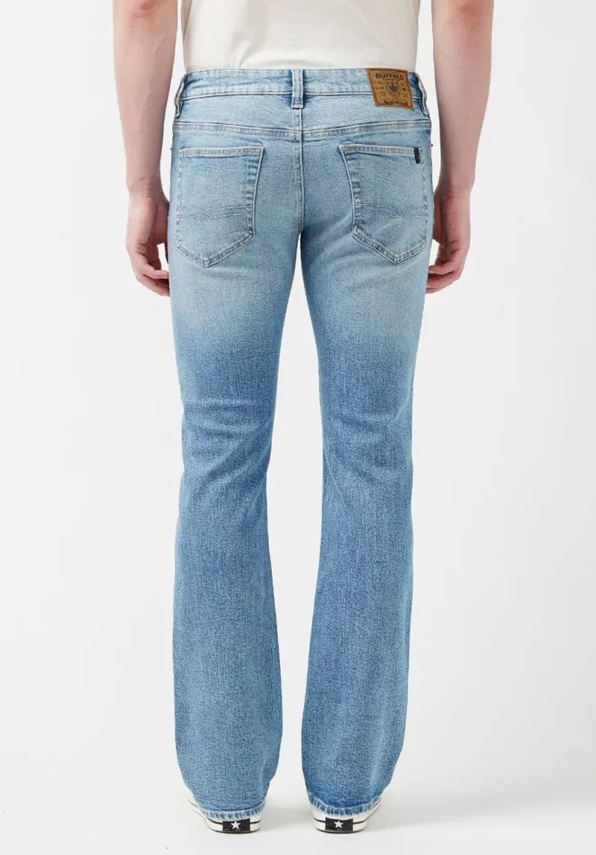 Men Slim Bootcut King Crinkled And Sanded Mens Jeans Indigo Buffalo David Bitton Bootcut King And Relaxed Boot Game