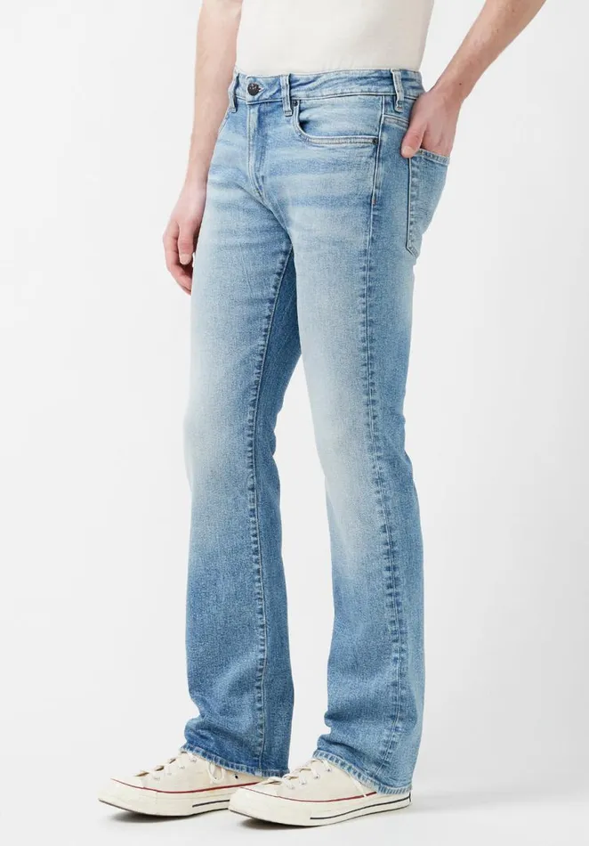 Men Slim Bootcut King Crinkled And Sanded Mens Jeans Indigo Buffalo David Bitton Bootcut King And Relaxed Boot Game