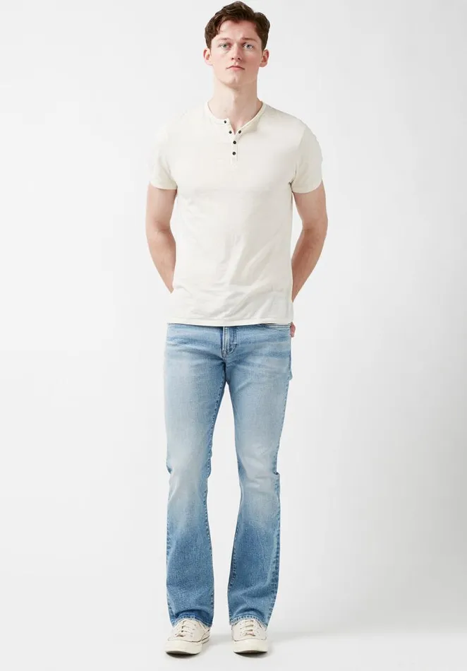 Men Slim Bootcut King Crinkled And Sanded Mens Jeans Indigo Buffalo David Bitton Bootcut King And Relaxed Boot Game