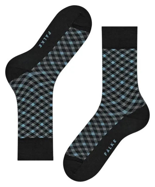 Men Smart Check Men Socks Black FALKE Socks