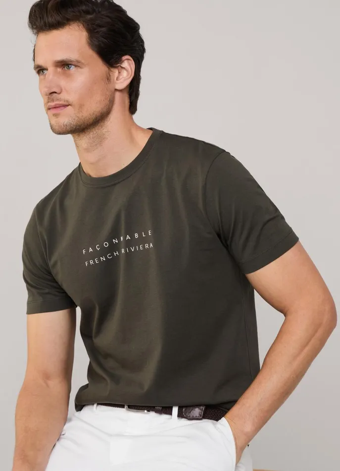 Men TShirts and Sweatshirts Faonnable Regular Fit TShirt Khaki Green