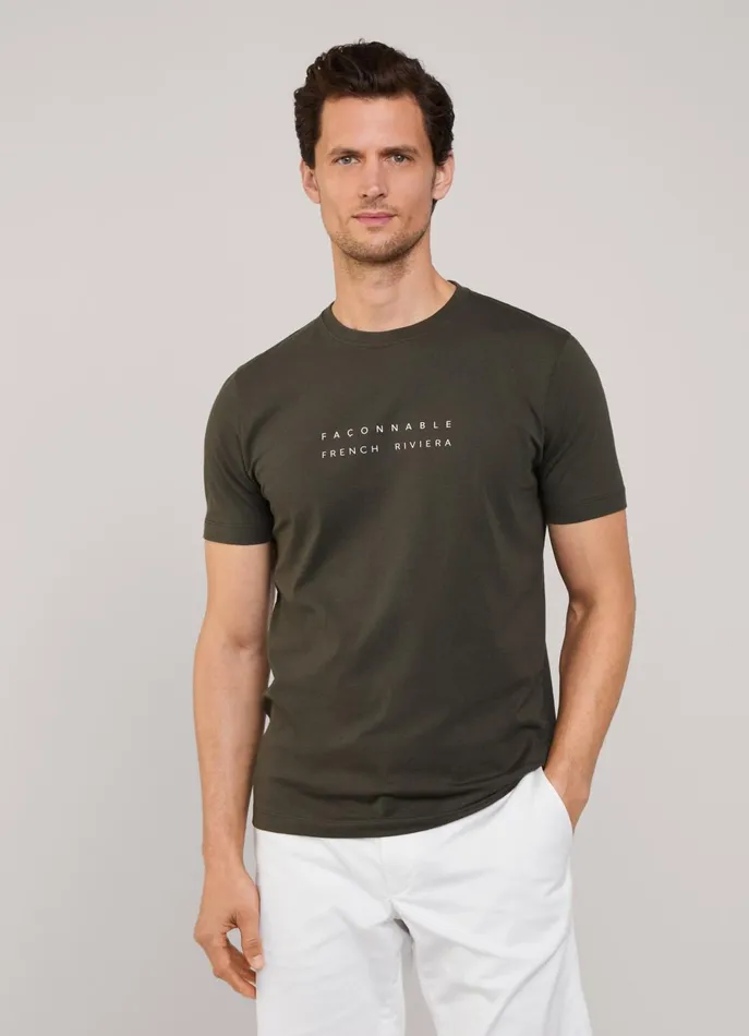 Men TShirts and Sweatshirts Faonnable Regular Fit TShirt Khaki Green