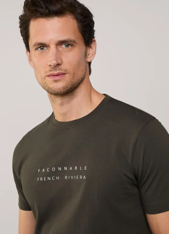 Men TShirts and Sweatshirts Faonnable Regular Fit TShirt Khaki Green