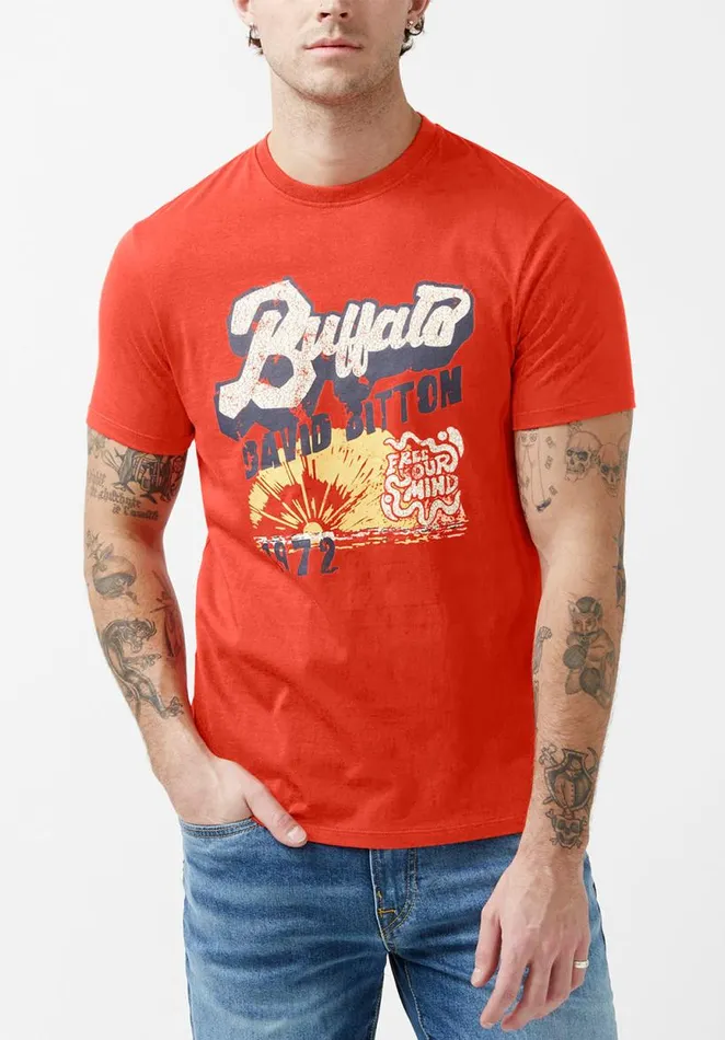 Men Tafur Redwood ShortSleeve Mens TShirt Redwood Buffalo David Bitton Tops and Tees Men Tafur Redwood ShortSleeve Mens TShirt Redwood Buffalo David Bitton Tops and Tees