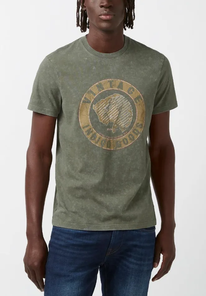 Men Tirevet Green ShortSleeve Mens TShirt Thyme Buffalo David Bitton Tops and Tees