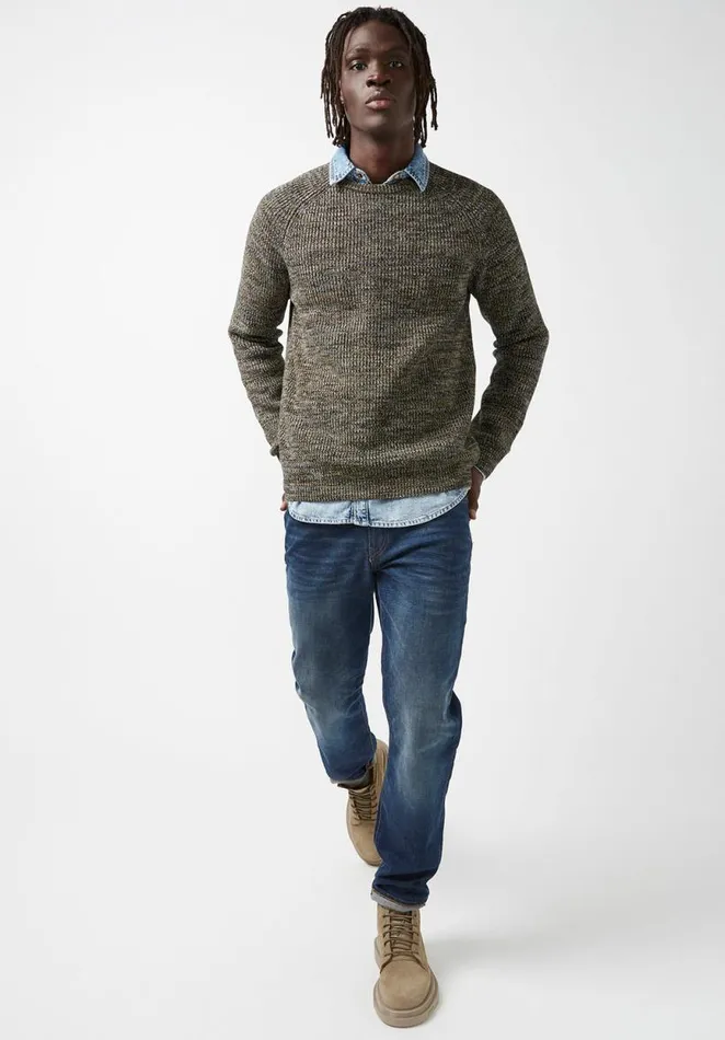 Men Walin Green Mens Sweater Army Green Buffalo David Bitton Sweaters